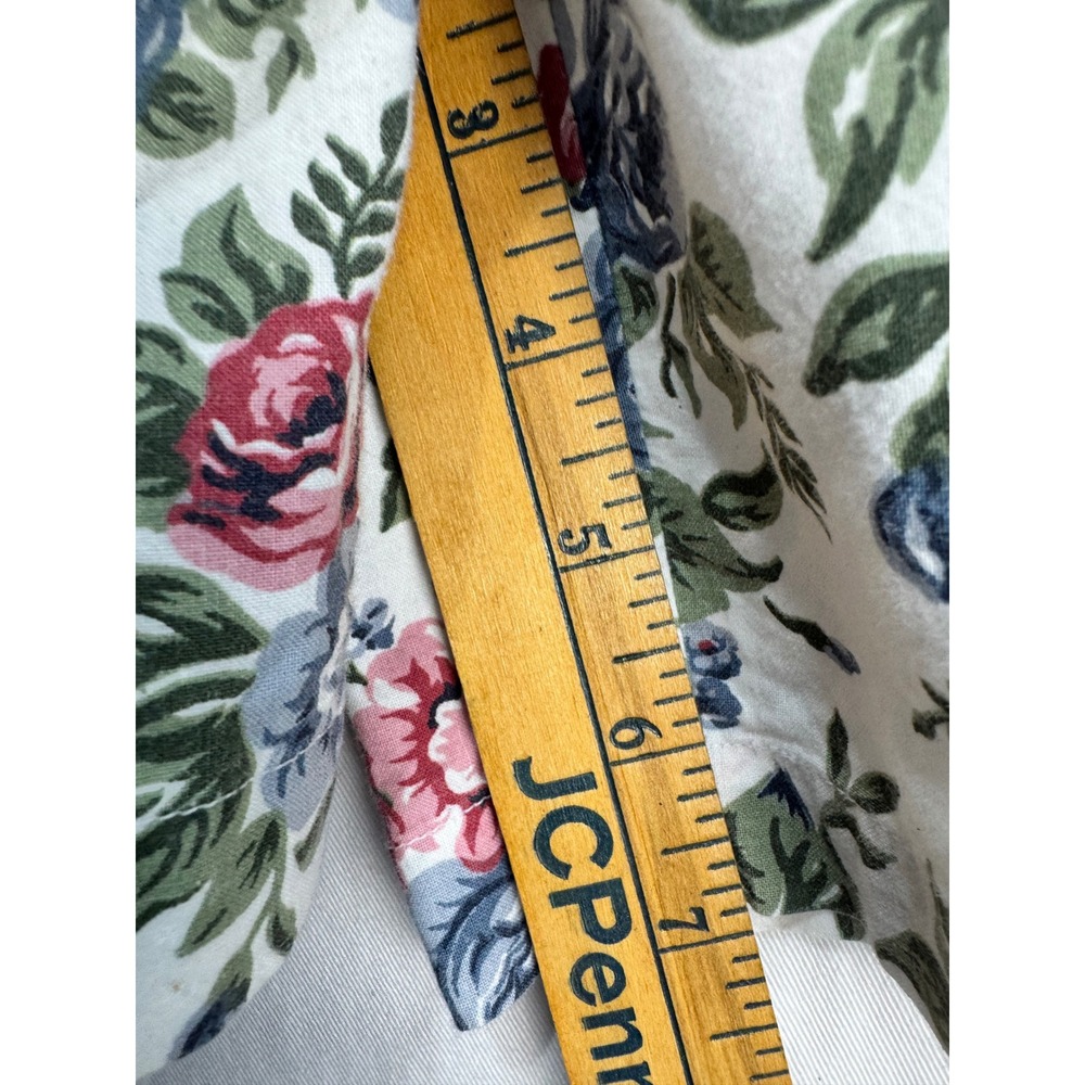 Capacity Vintage Floral Flowy Shorts Womens Large Cotton High Waist‎ Pink Blue L - Picture 7 of 7